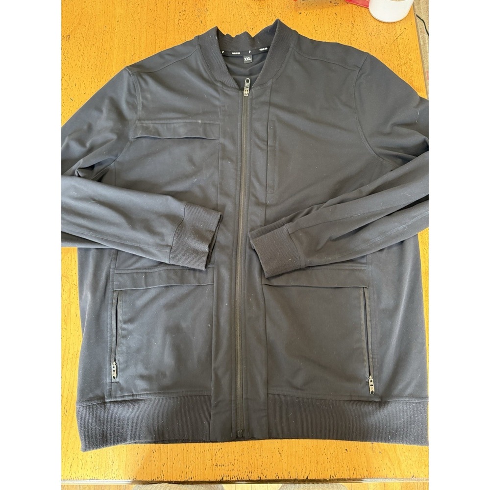 Public Rec Crosstown Bomber Jacket Mens XXLโ Black Full Zip Pockets Stretch